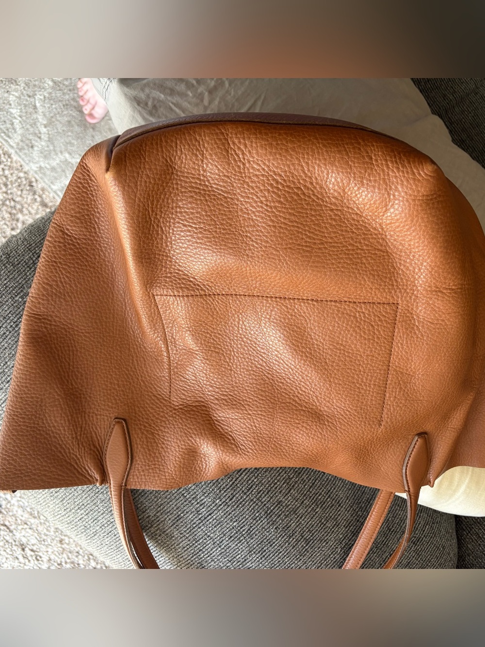 Madewell Cognac Brown Pebbled Leather Tote - Picture 5 of 7